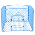 YES4PETS 4 Panel Plastic Pet Pen Pet Foldable Fence Dog Fence Enclosure With Gate Blue- M V278-BP266-PEN4PANEL-BLUE