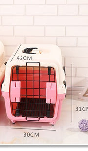 YES4PETS Small Portable Plastic Dog Cat Pet Pets Carrier Travel Cage With Tray-Pink V278-BP270-CARRIER-S-PINK