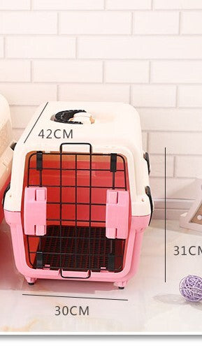 YES4PETS Small Portable Plastic Dog Cat Pet Pets Carrier Travel Cage With Tray-Pink V278-BP270-CARRIER-S-PINK