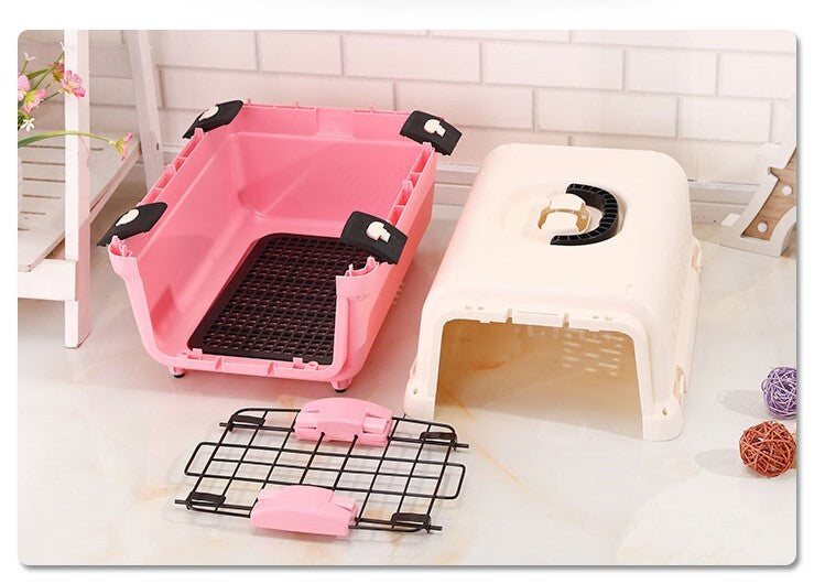 YES4PETS Medium Portable Plastic Dog Cat Pet Pets Carrier Travel Cage With Tray-Pink V278-BP274-CARRIER-M-PINK