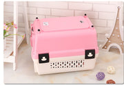 YES4PETS Medium Portable Plastic Dog Cat Pet Pets Carrier Travel Cage With Tray-Pink V278-BP274-CARRIER-M-PINK