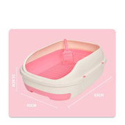 YES4PETS Large Portable Cat Toilet Litter Box Tray with Scoop and Grid Tray-Pink V278-BP290-LITTER-TRAY-PINK
