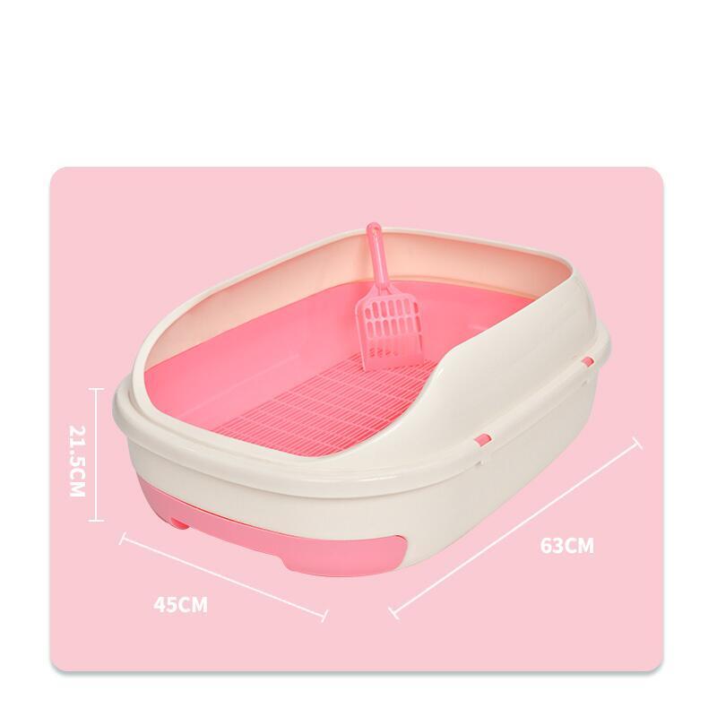 YES4PETS Large Portable Cat Toilet Litter Box Tray with Scoop and Grid Tray-Pink V278-BP290-LITTER-TRAY-PINK