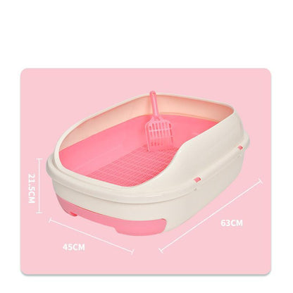 YES4PETS Large Portable Cat Toilet Litter Box Tray with Scoop and Grid Tray-Pink V278-BP290-LITTER-TRAY-PINK