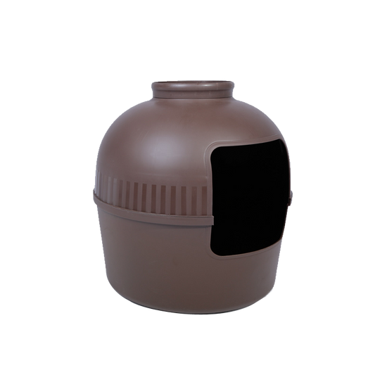 YES4PETS Multifunctional Cat Litter Box Pet Cat House Semi-Enclosed Brown V278-BP292-CAT-HOUSE-BROWN