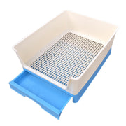 YES4PETS Medium Dog Potty Training Tray Pet Puppy Toilet Trays Loo Pad Mat With Wall Blue V278-BP300-PET-POTTY-BLUE