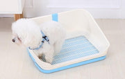 YES4PETS Medium Portable Dog Rabbit Potty Training Tray Pet Puppy Toilet Trays Loo Pad Mat With Wall Blue V278-BP301-PET-POTTY-BLUE
