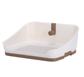 YES4PETS Medium Portable Dog Rabbit Potty Training Tray Pet Puppy Toilet Trays Loo Pad Mat With Wall Brown V278-BP301-PET-POTTY-BROWN