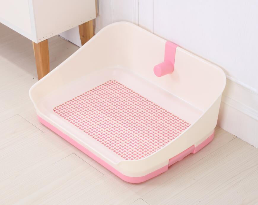 YES4PETS Medium Portable Dog Rabbit Potty Training Tray Pet Puppy Toilet Trays Loo Pad Mat With Wall Pink V278-BP301-PET-POTTY-PINK