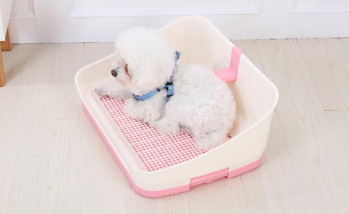 YES4PETS Medium Portable Dog Rabbit Potty Training Tray Pet Puppy Toilet Trays Loo Pad Mat With Wall Pink V278-BP301-PET-POTTY-PINK