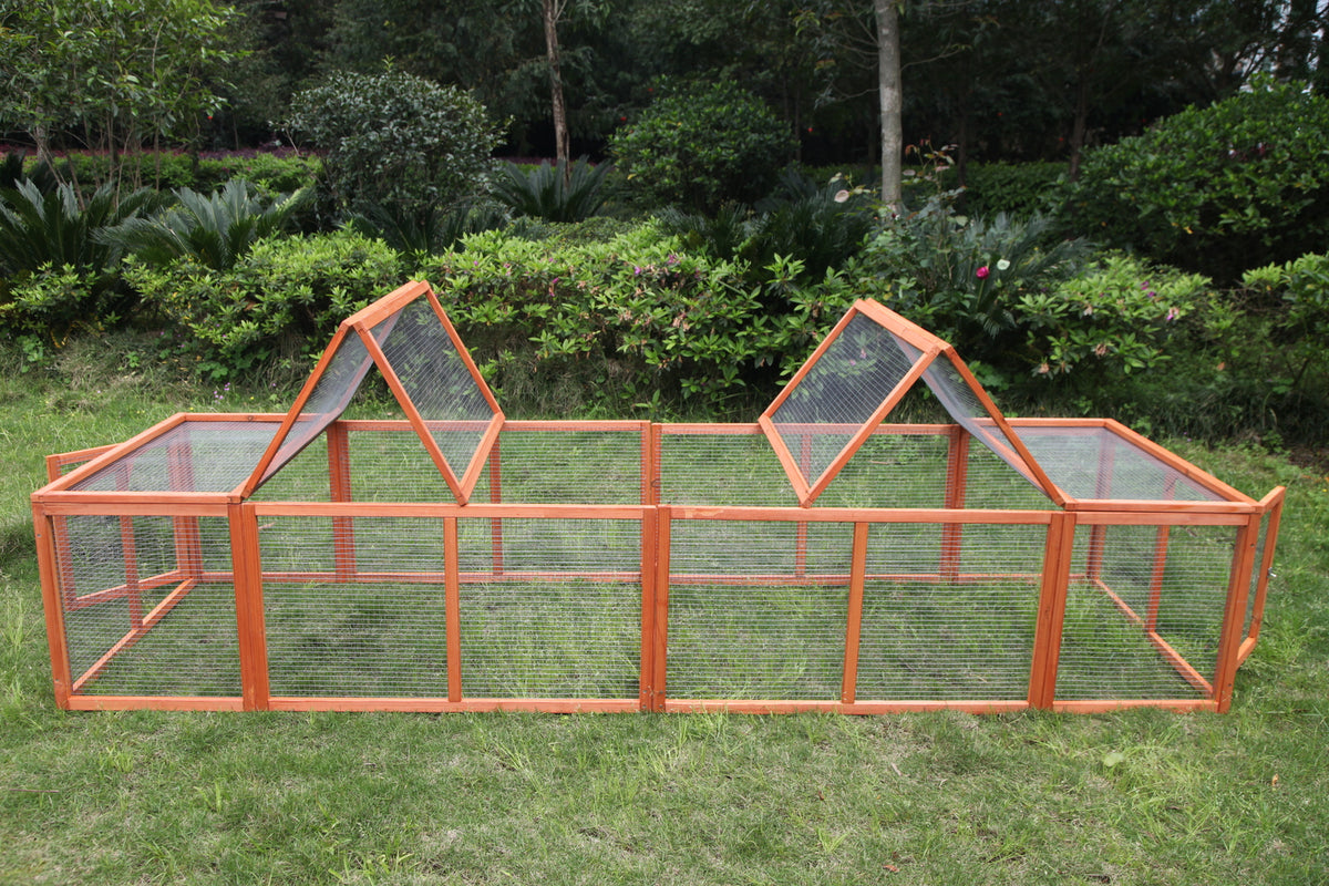 YES4PETS 290 cm XL Chicken Coop Run Guinea Pig Cage Villa Extension Rabbit Hutch Cat Kitten House Pen V278-CAGE32RUN-DOUBLE