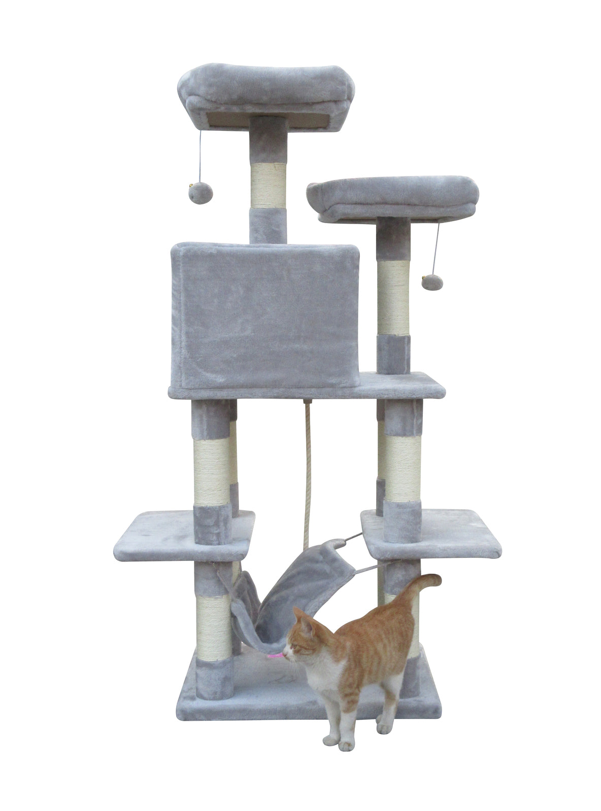 YES4PETS 145 cm Cat Scratching Post Tree Scratcher Pole-Little Grey V278-CAT-TREE-145-LITTLE-GREY