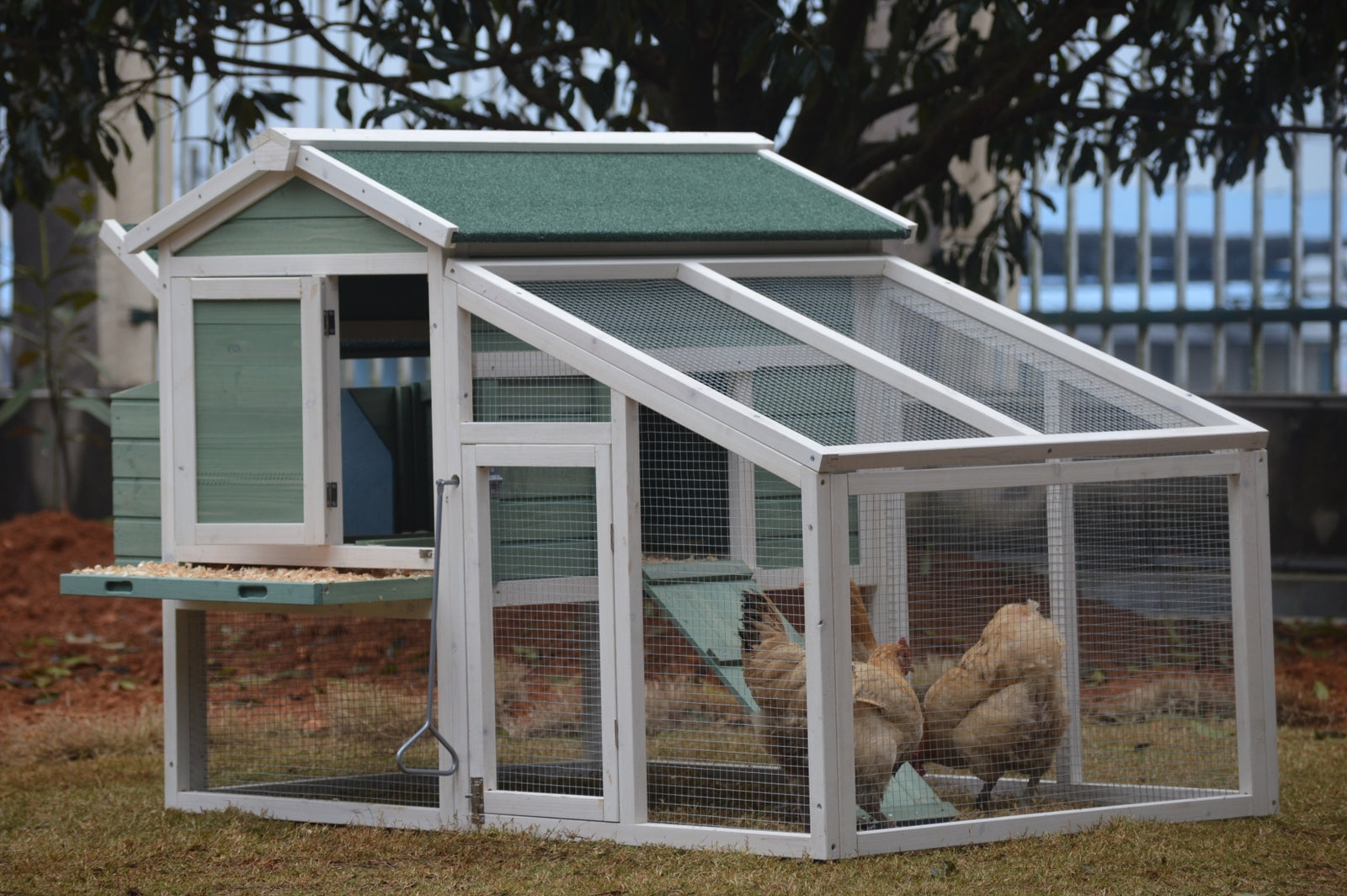 YES4PETS Green Large Chicken Coop Rabbit Hutch Ferret Guinea Pig Cage Hen Chook Cat Kitten House V278-CC214