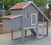 YES4PETS Grey Large Chicken Coop Rabbit Hutch Ferret Guinea Pig Cage Hen Chook Cat Kitten House V278-CC215