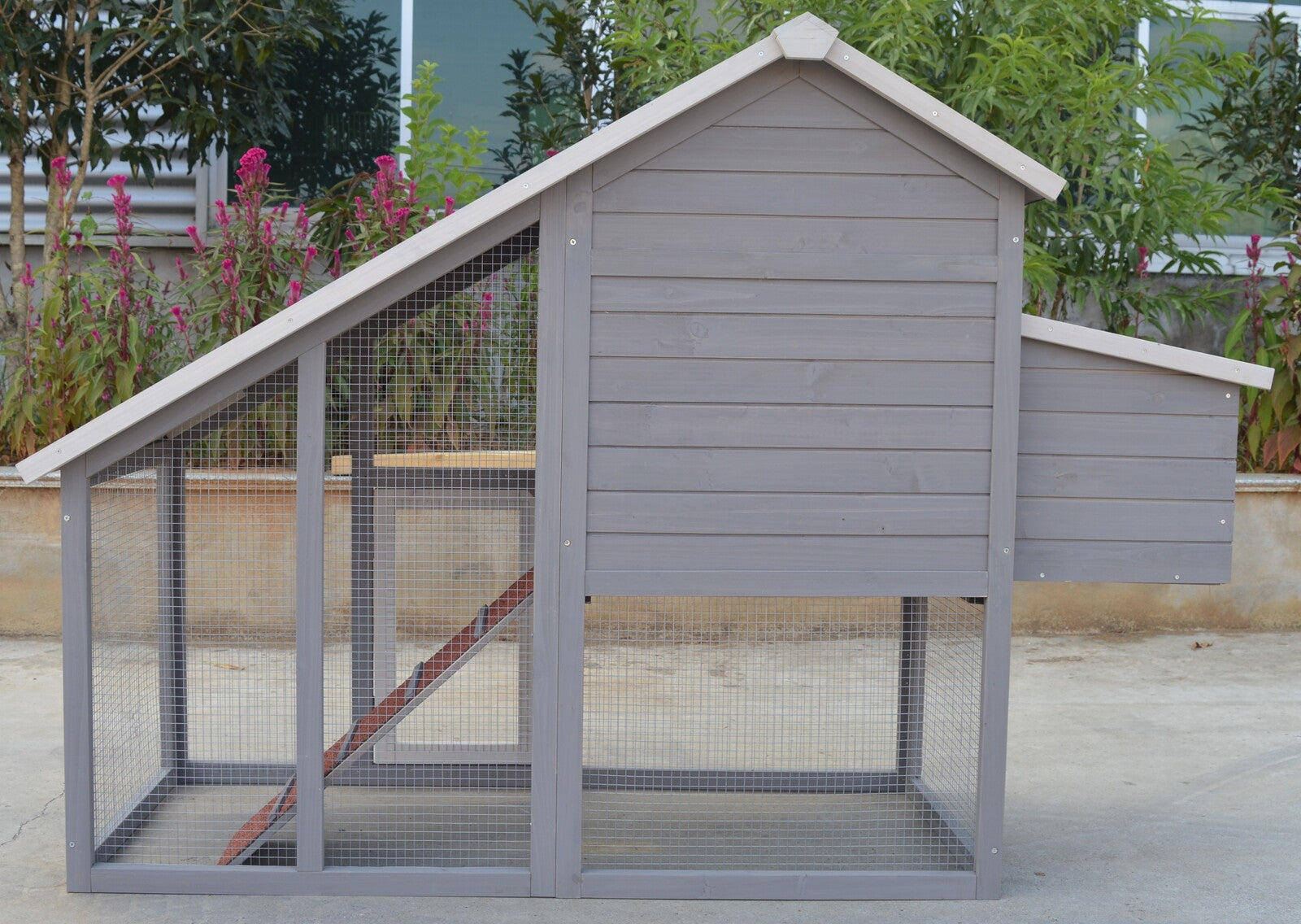 YES4PETS Grey Large Chicken Coop Rabbit Hutch Ferret Guinea Pig Cage Hen Chook Cat Kitten House V278-CC215