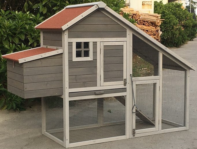 YES4PETS Grey Large Chicken Coop Rabbit Hutch Ferret Guinea Pig Cage Hen Chook Cat Kitten House V278-CC215