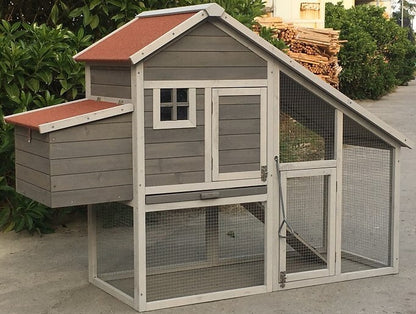 YES4PETS Grey Large Chicken Coop Rabbit Hutch Ferret Guinea Pig Cage Hen Chook Cat Kitten House V278-CC215