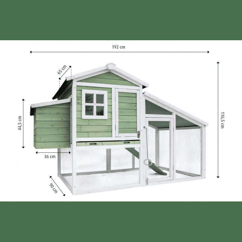 YES4PETS Large Chicken Coop Rabbit Hutch Ferret Cage Hen Chook Cat Kitten House 190x90X116 cm Green V278-CC296-KB8-GREEN