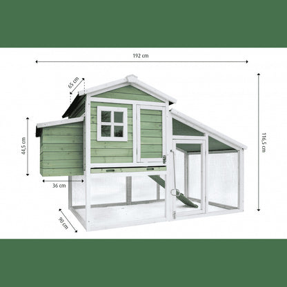 YES4PETS Large Chicken Coop Rabbit Hutch Ferret Cage Hen Chook Cat Kitten House 190x90X116 cm Green V278-CC296-KB8-GREEN