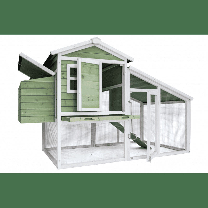 YES4PETS Large Chicken Coop Rabbit Hutch Ferret Cage Hen Chook Cat Kitten House 190x90X116 cm Green V278-CC296-KB8-GREEN