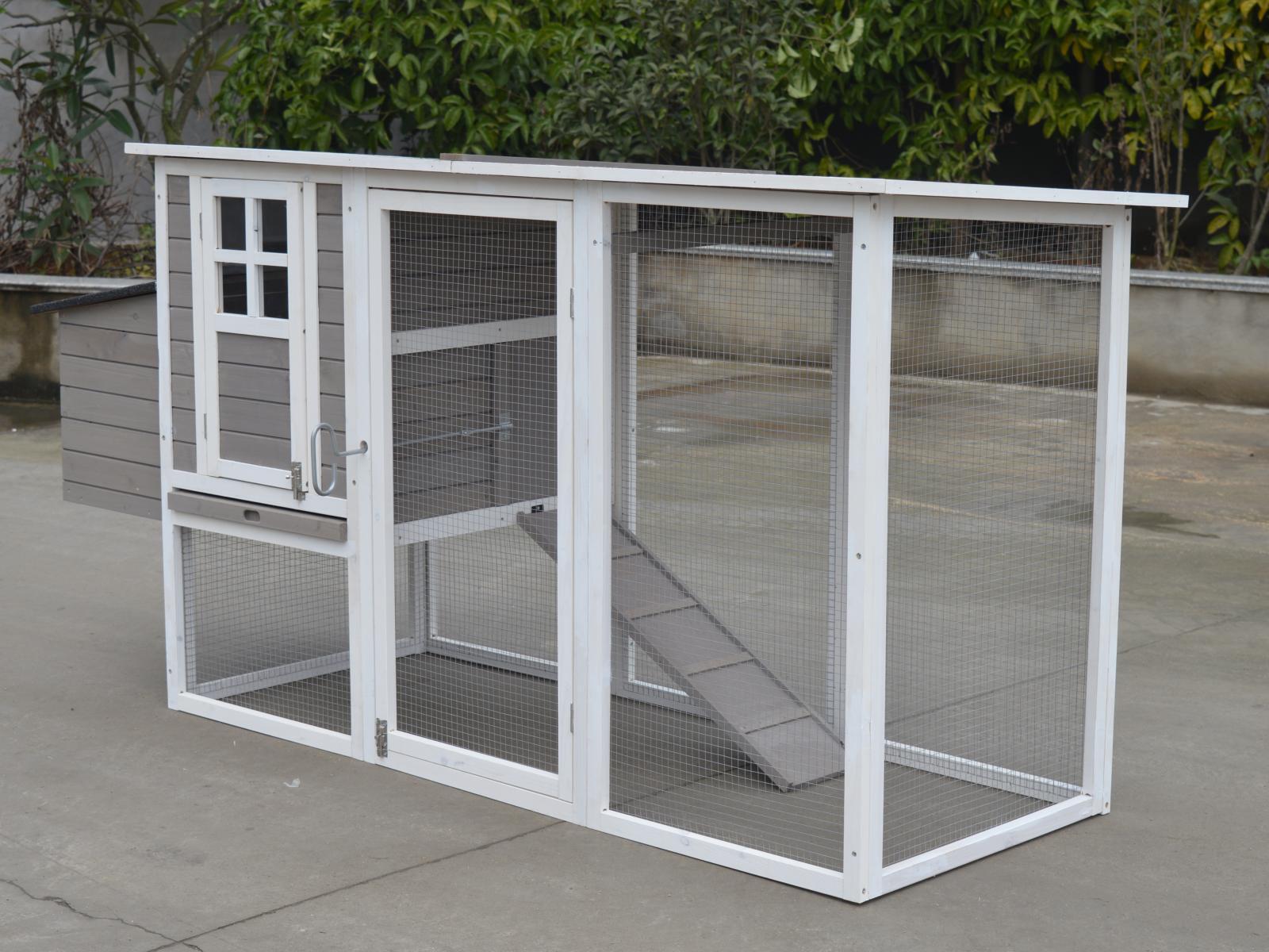YES4PETS Large Chicken Coop Rabbit Hutch Cat Ferret Cage Hen Chook House Grey V278-CC331-GREY-27