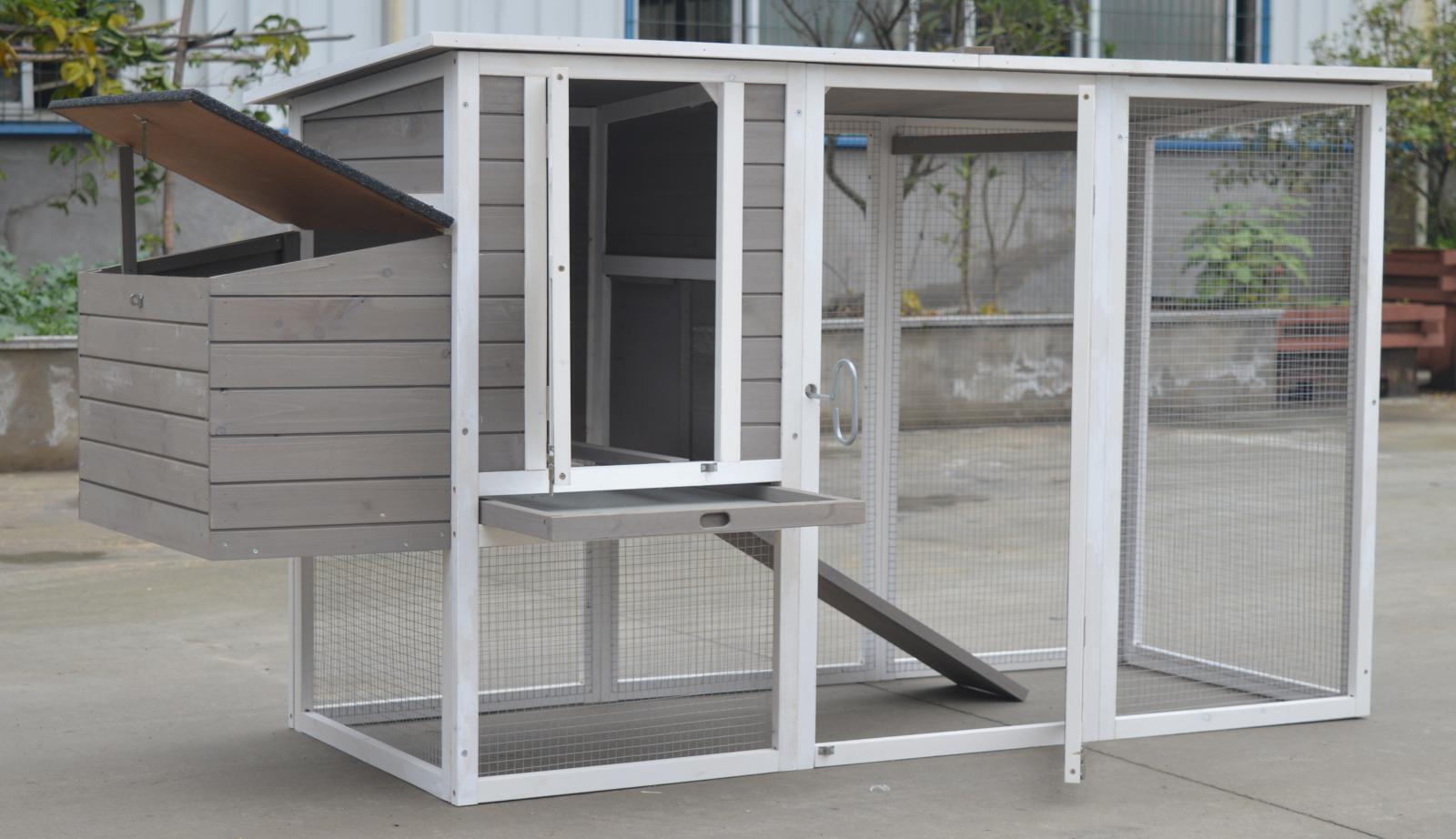 YES4PETS Large Chicken Coop Rabbit Hutch Cat Ferret Cage Hen Chook House Grey V278-CC331-GREY-27