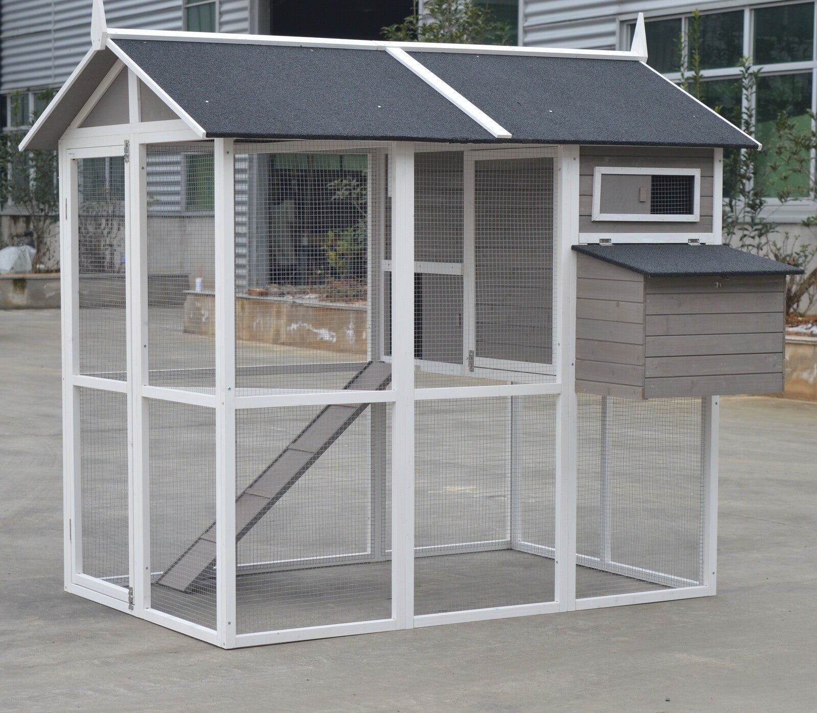 YES4PETS Grey XL Chicken Coop Rabbit Guinea Pig Hutch Ferret Hen Cat Bird House V278-CC336