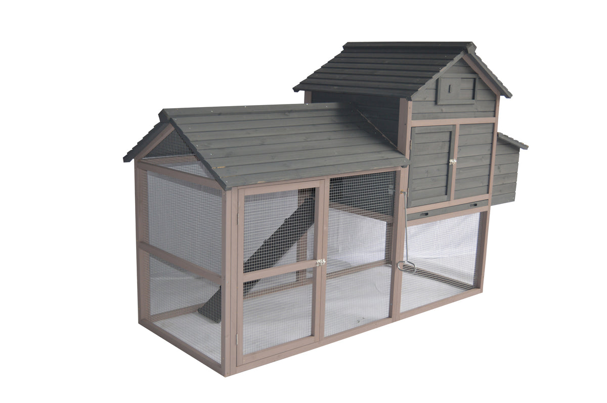 YES4PETS Grey XL Chicken Coop Rabbit Guinea Pig Hutch Ferret Guinea Pig House V278-CC389