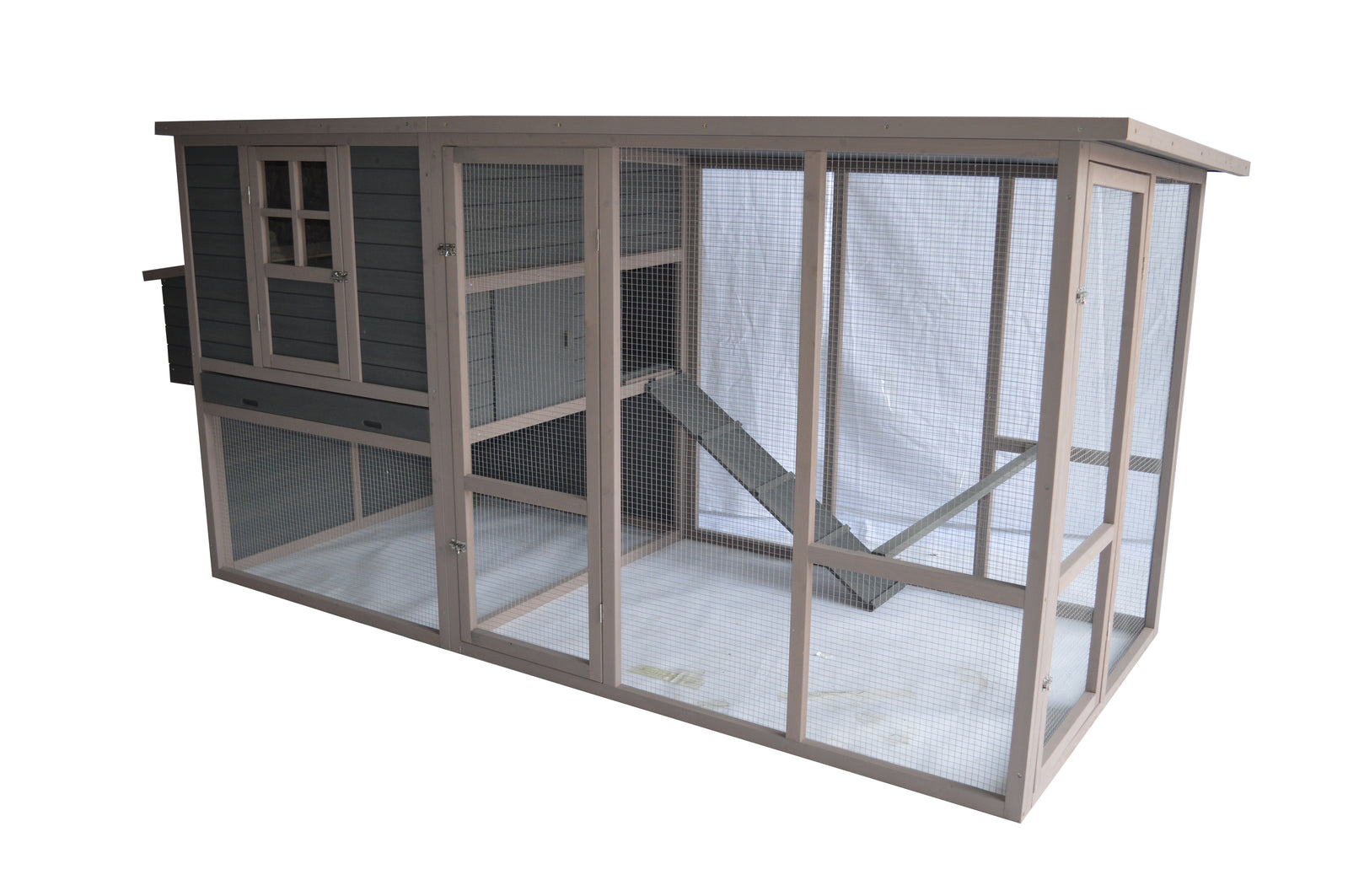 YES4PETS 290 cm XXL Grey Chicken Coop Guinea Pig Rabbit Hutch Ferret Guinea Pig House V278-CC394