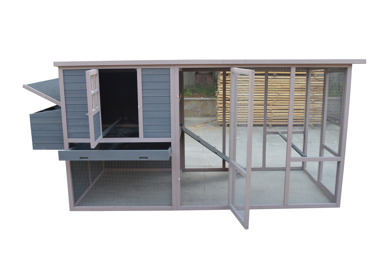 YES4PETS 290 cm XXL Grey Chicken Coop Guinea Pig Rabbit Hutch Ferret Guinea Pig House V278-CC394