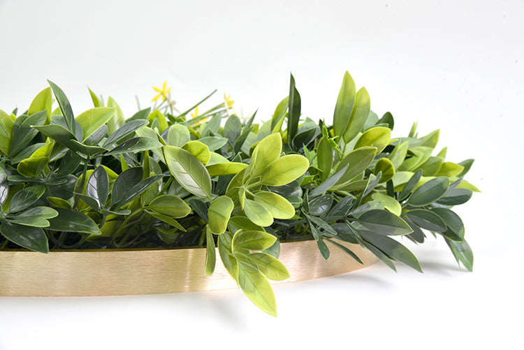 YES4HOMES Artificial Green Wall Plant Garden Panel Daffodil Smile Disc Art 50cm Grassy UV Resistant Frame V278-CCGA153V027-DAFFODIL
