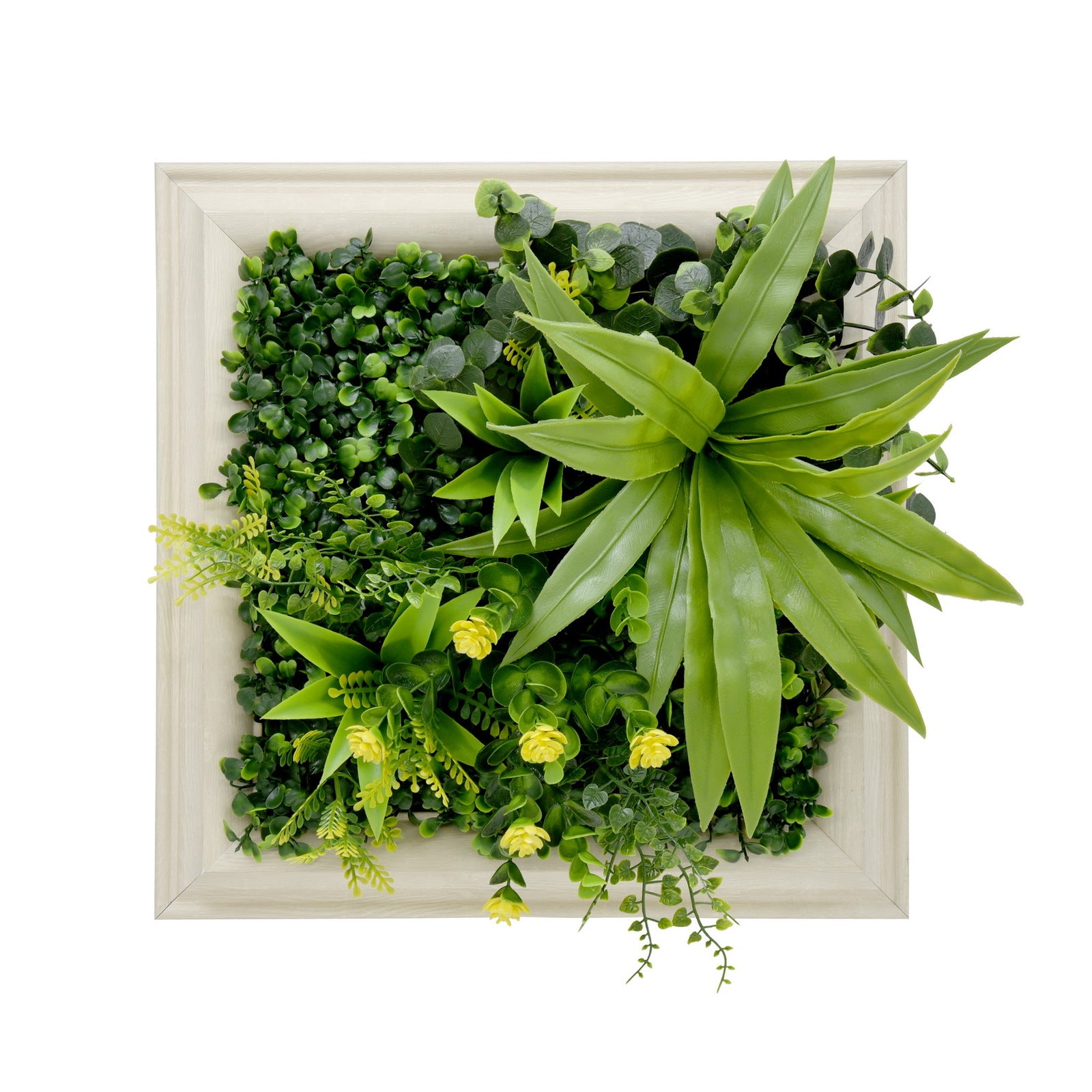 YES4HOMES 3D Green Artificial Plants Wall Panel Flower Wall With Frame Vertical Garden UV Resistant 33X33CM V278-CCGF071V036-SPRING