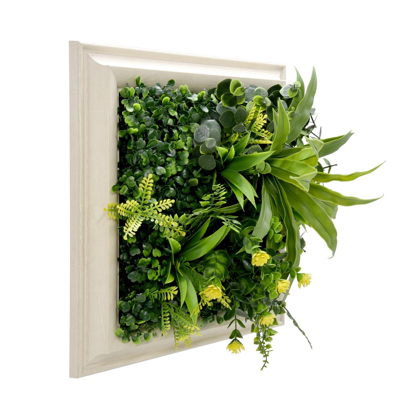 YES4HOMES 3D Green Artificial Plants Wall Panel Flower Wall With Frame Vertical Garden UV Resistant 33X33CM V278-CCGF071V036-SPRING