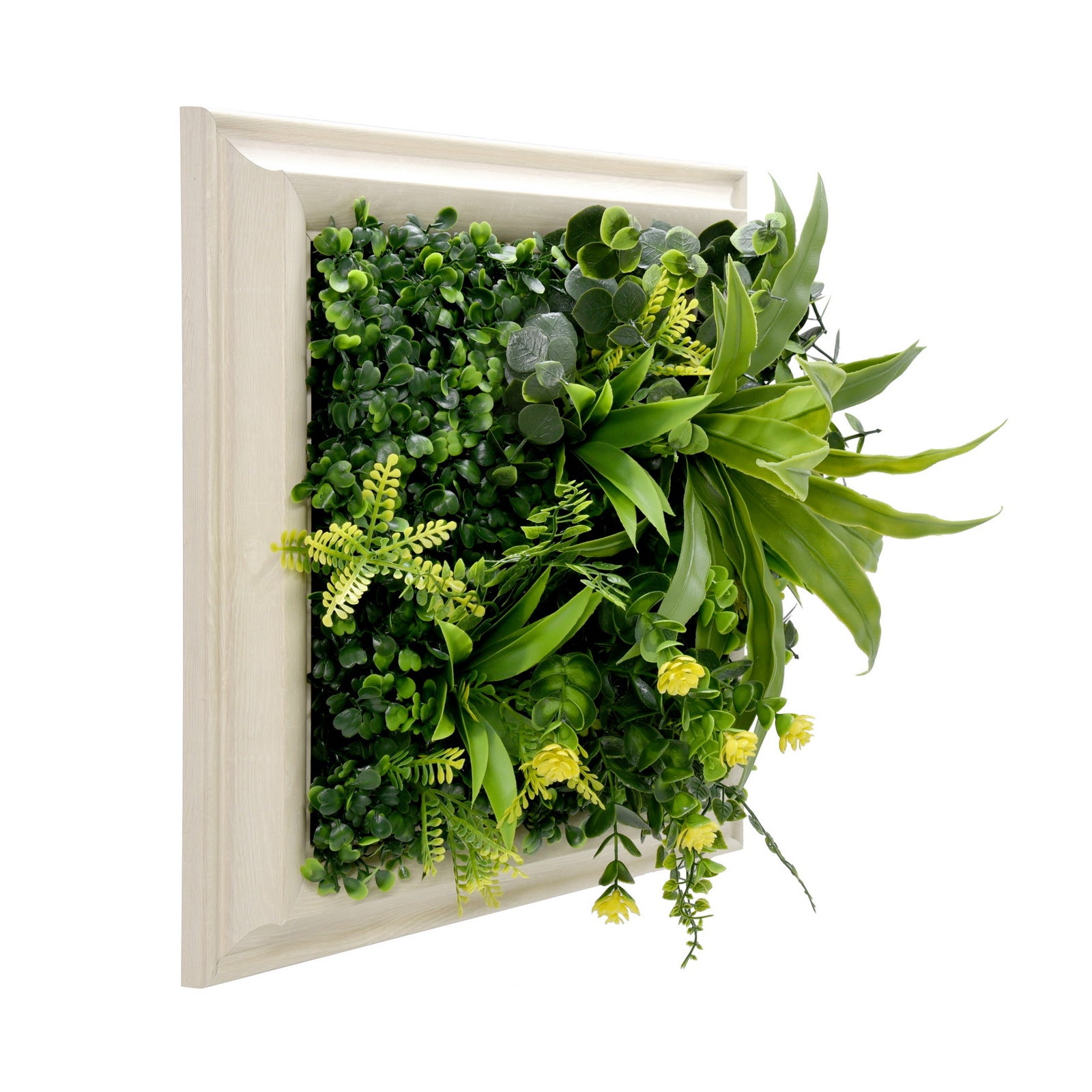YES4HOMES 3D Green Artificial Plants Wall Panel Flower Wall With Frame Vertical Garden UV Resistant 33X33CM V278-CCGF071V036-SPRING