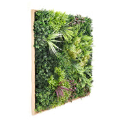 YES4HOMES 3D 1Mx1M Green Artificial Plants Wall Panel Flower Wall With Frame Vertical Garden UV Resistant V278-CCGK001BV014-HERA