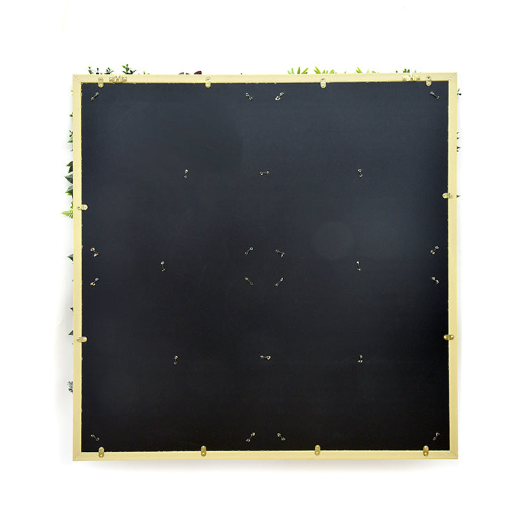 YES4HOMES 3D 1Mx1M Green Artificial Plants Wall Panel Flower Wall With Frame Vertical Garden UV Resistant V278-CCGK001BV014-HERA