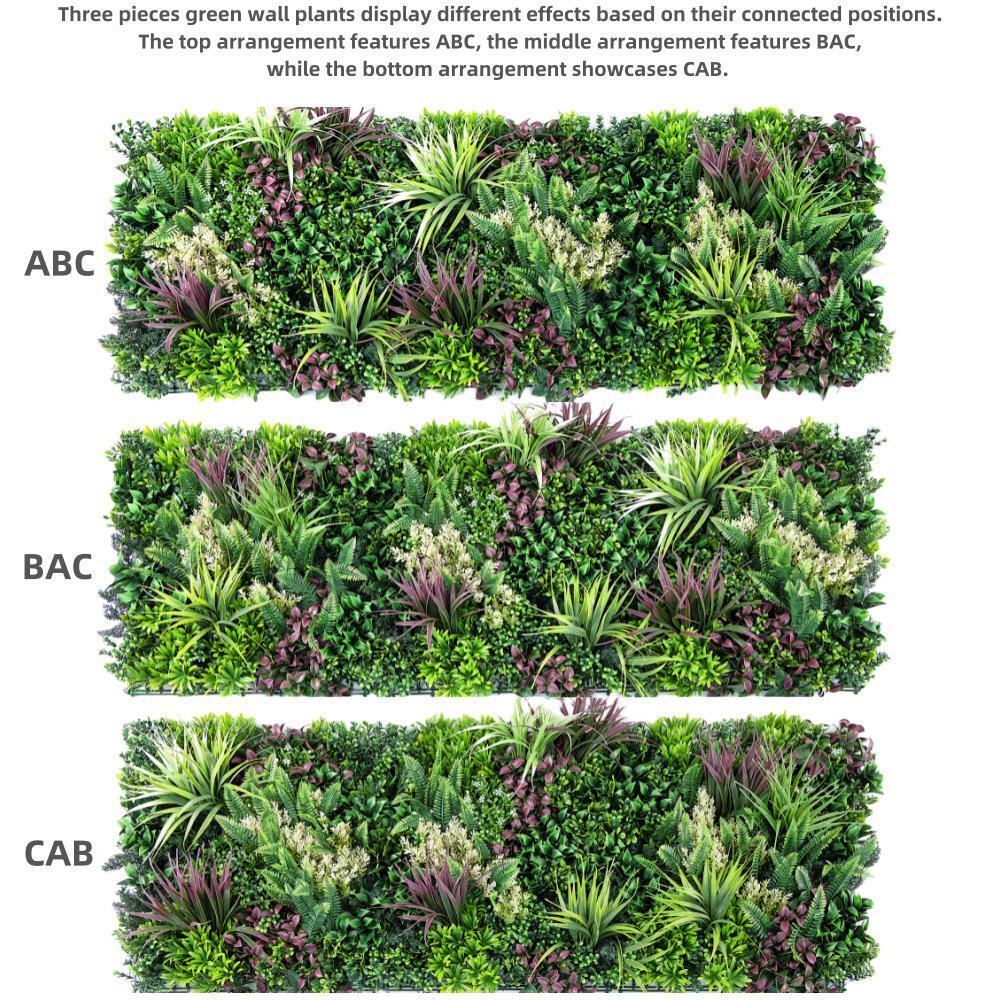YES4HOMES 3 Artificial Plant Wall Grass Panels Vertical Garden Foliage Tile Fence 50X50 CM V278-CCGK002-ABC-THALLO