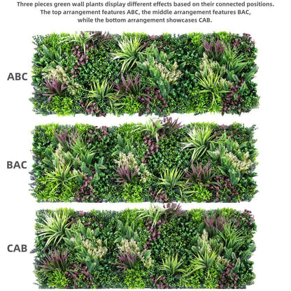 YES4HOMES 3 Artificial Plant Wall Grass Panels Vertical Garden Foliage Tile Fence 50X50 CM V278-CCGK002-ABC-THALLO