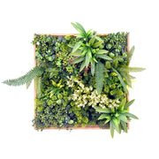 YES4HOMES 3D Green Artificial Plants Wall Panel Flower Wall With Frame Vertical Garden UV Resistant 50X50CM V278-CCGK004BV004-RHEA