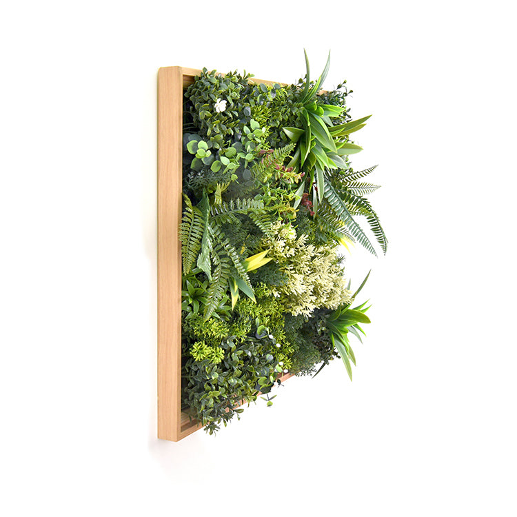 YES4HOMES 3D Green Artificial Plants Wall Panel Flower Wall With Frame Vertical Garden UV Resistant 50X50CM V278-CCGK004BV004-RHEA
