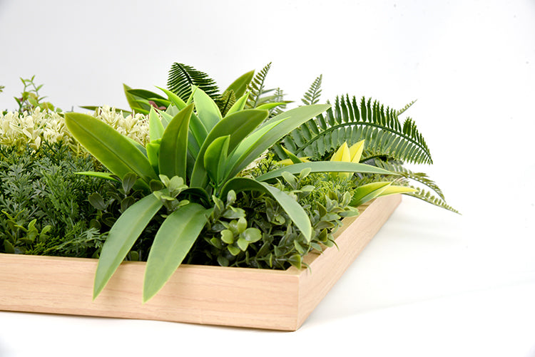 YES4HOMES 3D Green Artificial Plants Wall Panel Flower Wall With Frame Vertical Garden UV Resistant 50X50CM V278-CCGK004BV004-RHEA