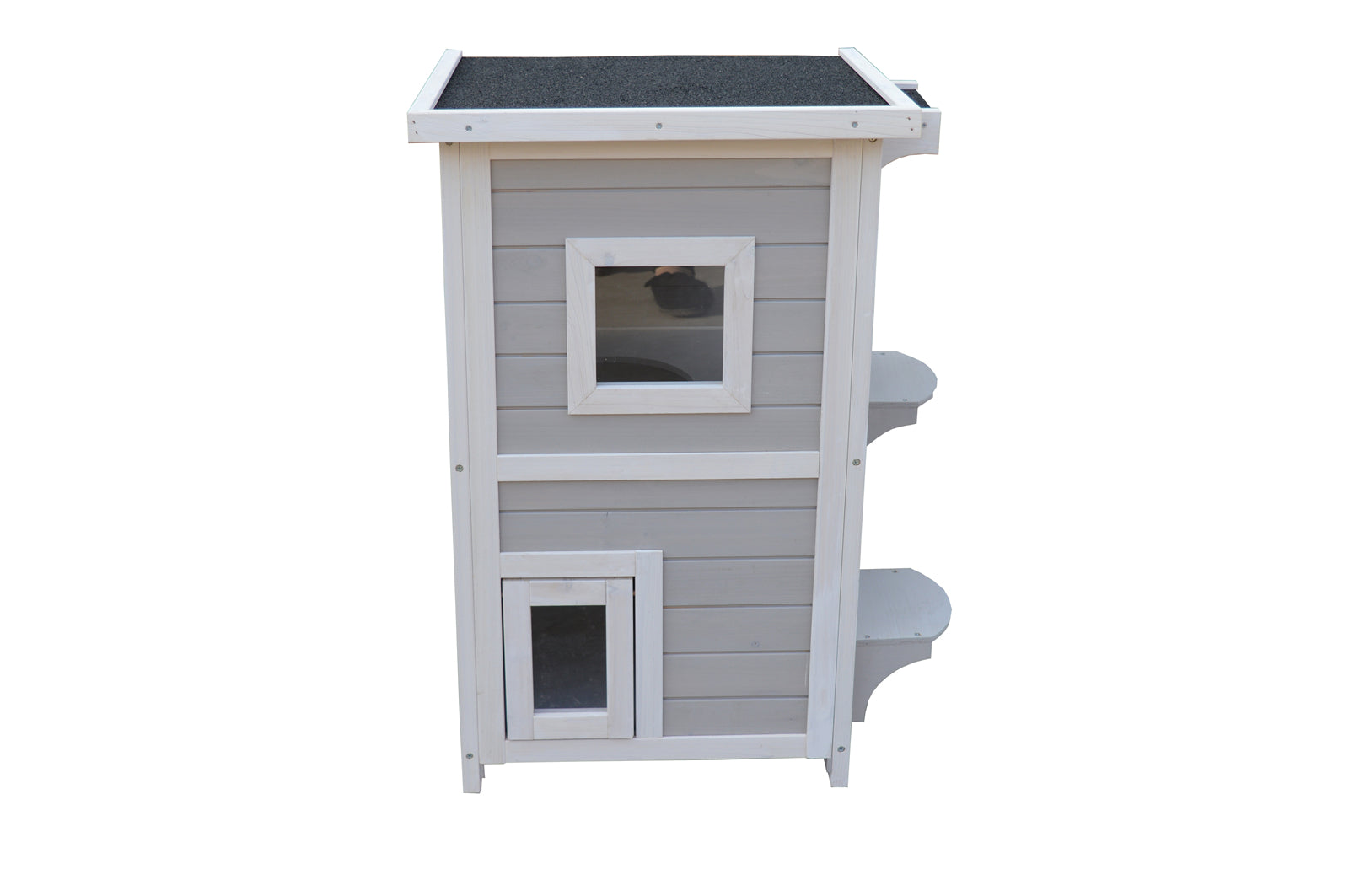 YES4PETS 2 Story Cat Shelter Condo with Escape Door Rainproof Kitty House V278-CH427-PS7439