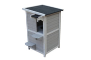 YES4PETS 2 Story Cat Shelter Condo with Escape Door Rainproof Kitty House V278-CH427-PS7439