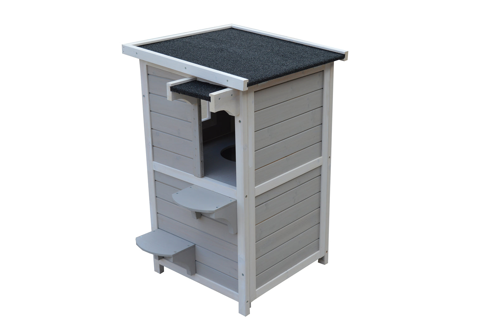 YES4PETS 2 Story Cat Shelter Condo with Escape Door Rainproof Kitty House V278-CH427-PS7439