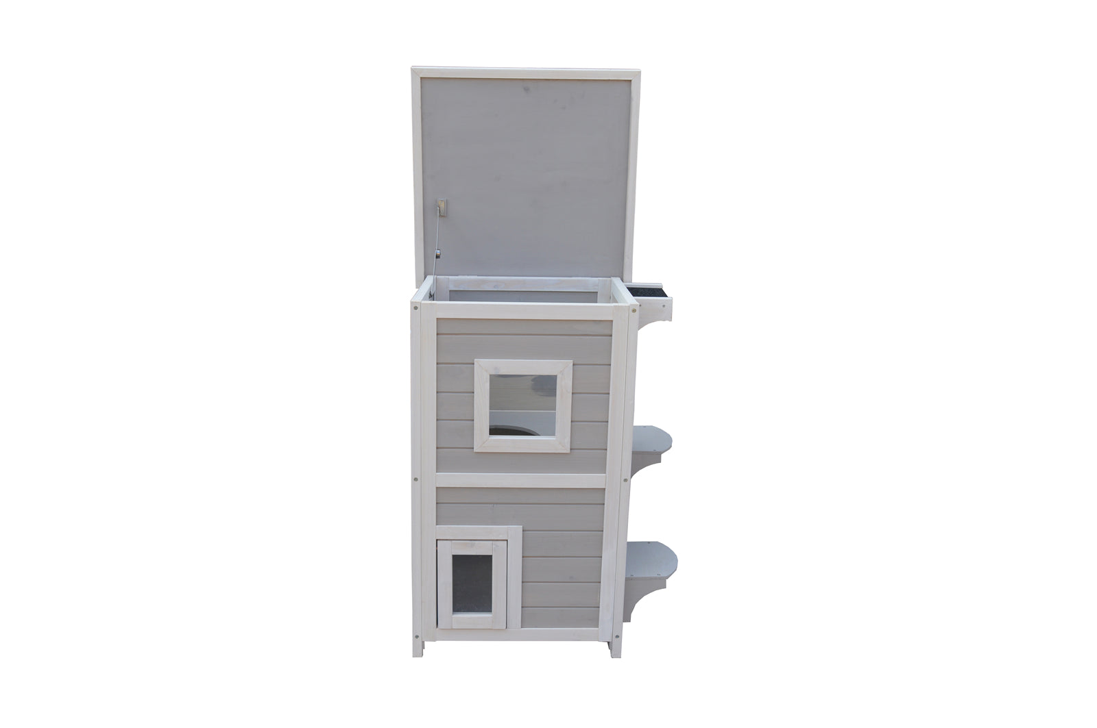 YES4PETS 2 Story Cat Shelter Condo with Escape Door Rainproof Kitty House V278-CH427-PS7439