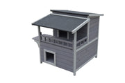 YES4PETS 2 Story Cat Shelter Condo with Escape Door Rainproof Kitty House V278-CH443-PS7441