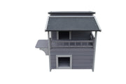 YES4PETS 2 Story Cat Shelter Condo with Escape Door Rainproof Kitty House V278-CH443-PS7441