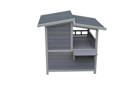 YES4PETS 2 Story Cat Shelter Condo with Escape Door Rainproof Kitty House V278-CH443-PS7441