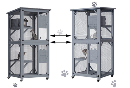 YES4PETS 173cm Pet Cat Bird Shelter Condo with Escape Door Wooden Kitten Cage House V278-CH449
