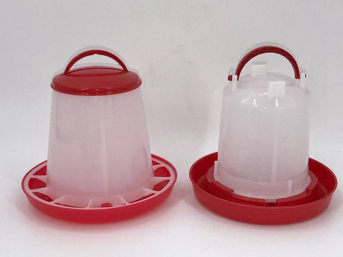 YES4PETS Small Poultry Bird Chicken Water Drinker 1 L & 1.5 kg Food Feeder Grain Seed Set V278-CHICKEN-DRINKER-FEEDER-S